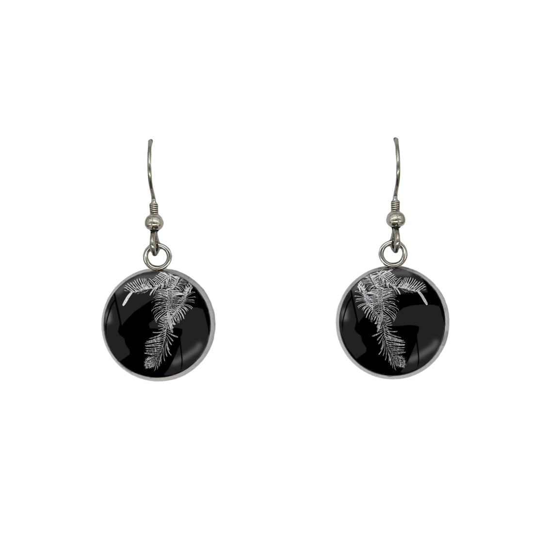 AUSTRALIAN NATIVE FLORA - WOLLEMI PINE CIRCLE EARRINGS - D936S - on Satchel