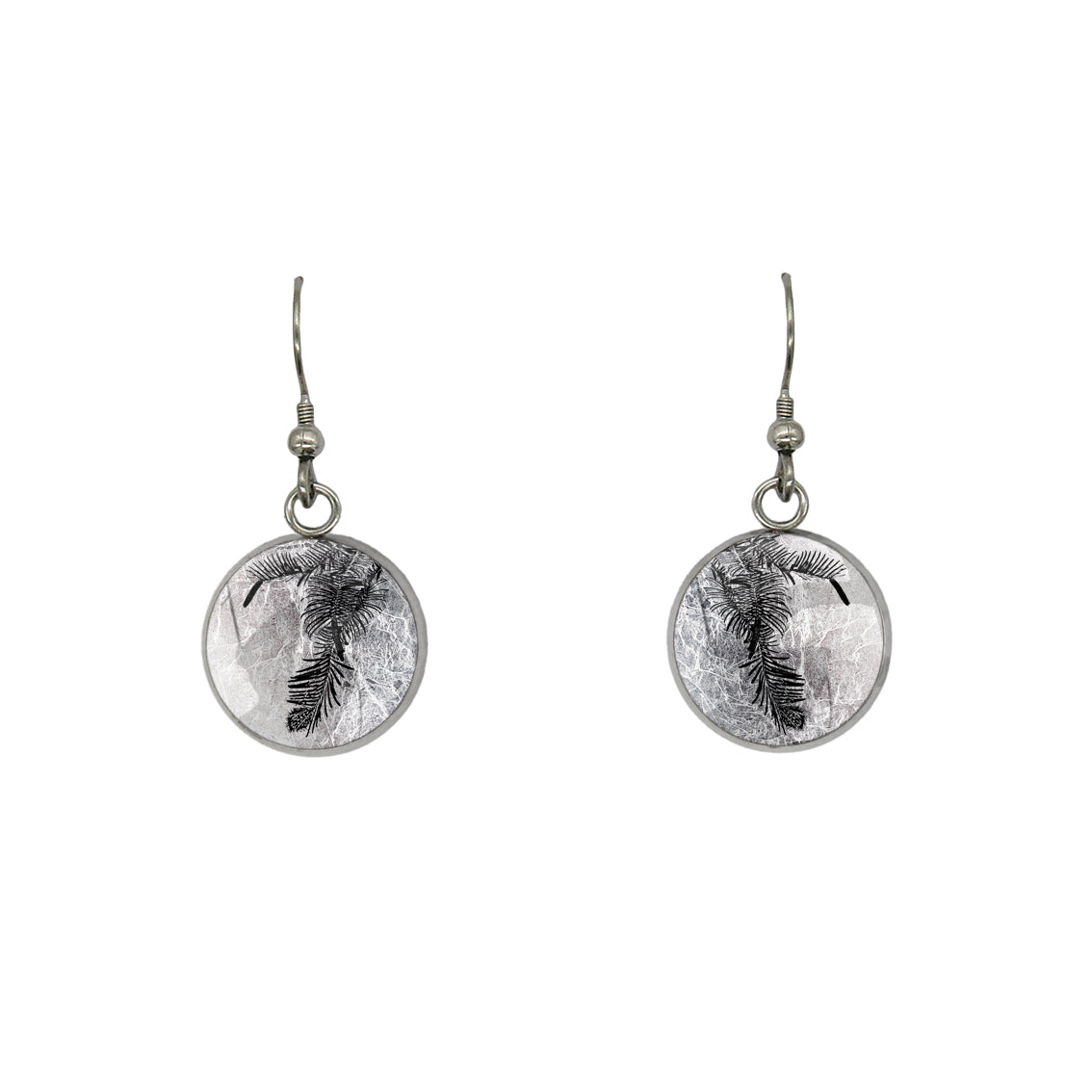 AUSTRALIAN NATIVE FLORA - WOLLEMI PINE CIRCLE EARRINGS - D936S - on Satchel