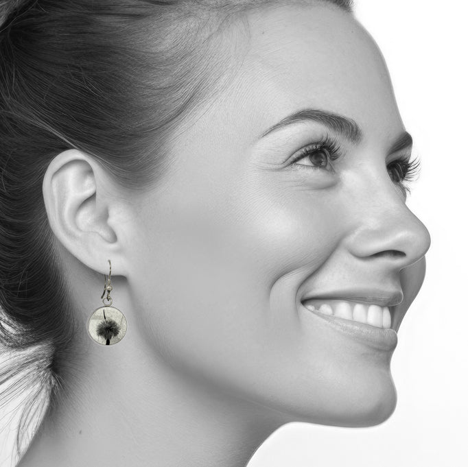 AUSTRALIAN NATIVE FLORA - GRASS TREE CIRCLE EARRINGS - D852S - on Satchel