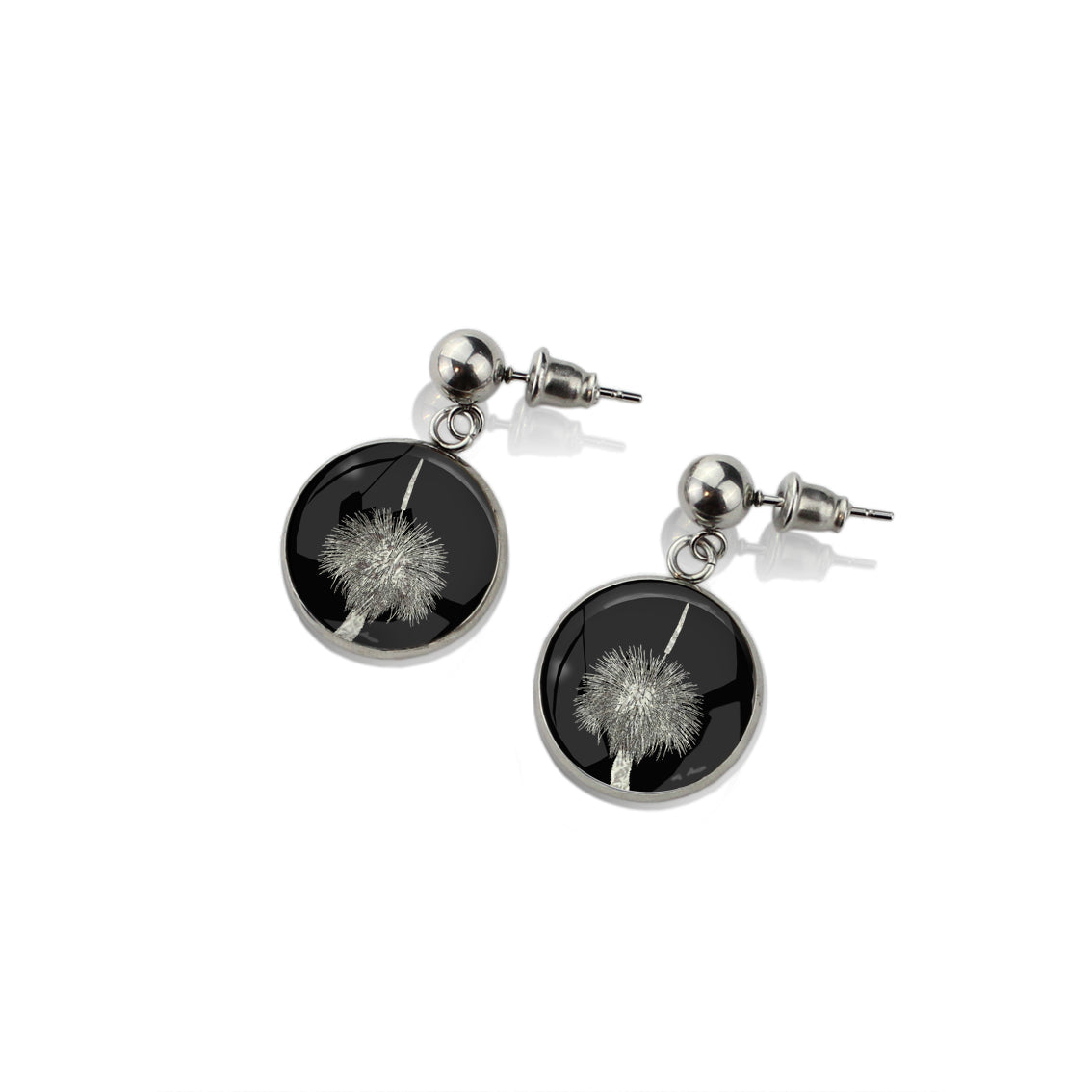 AUSTRALIAN NATIVE FLORA - GRASS TREE CIRCLE EARRINGS - D852S - on Satchel
