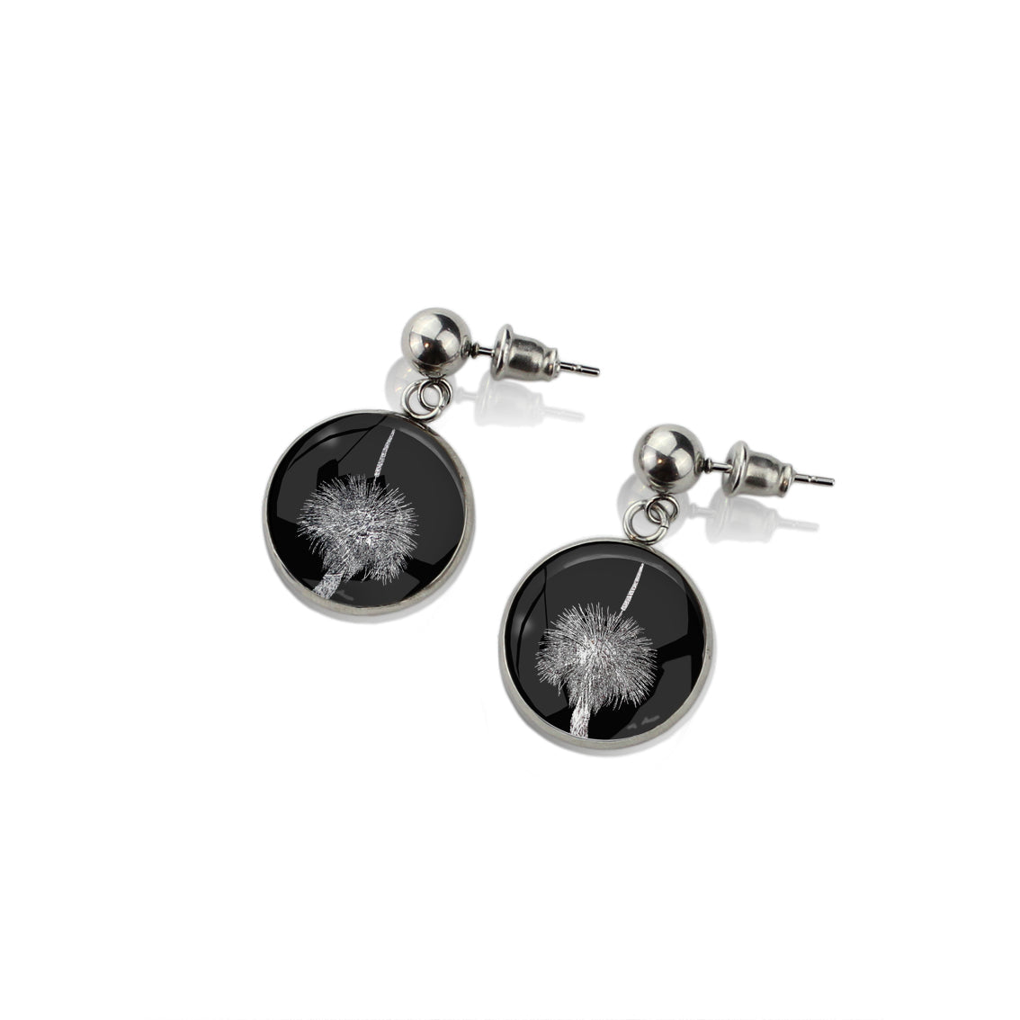 AUSTRALIAN NATIVE FLORA - GRASS TREE CIRCLE EARRINGS - D852S - on Satchel