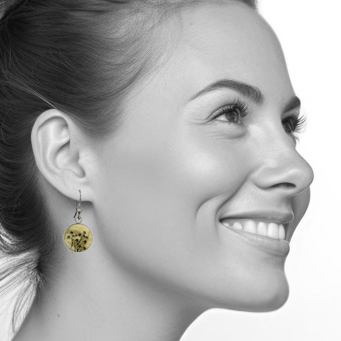 AUSTRALIAN NATIVE FLORA - NATIVE BLUEBELL CIRCLE EARRINGS - D892S - on Satchel