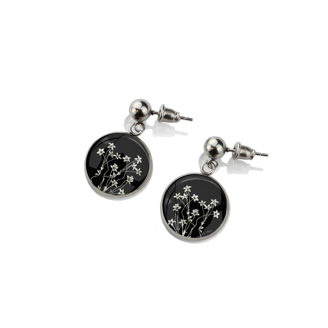 AUSTRALIAN NATIVE FLORA - NATIVE BLUEBELL CIRCLE EARRINGS - D892S - on Satchel