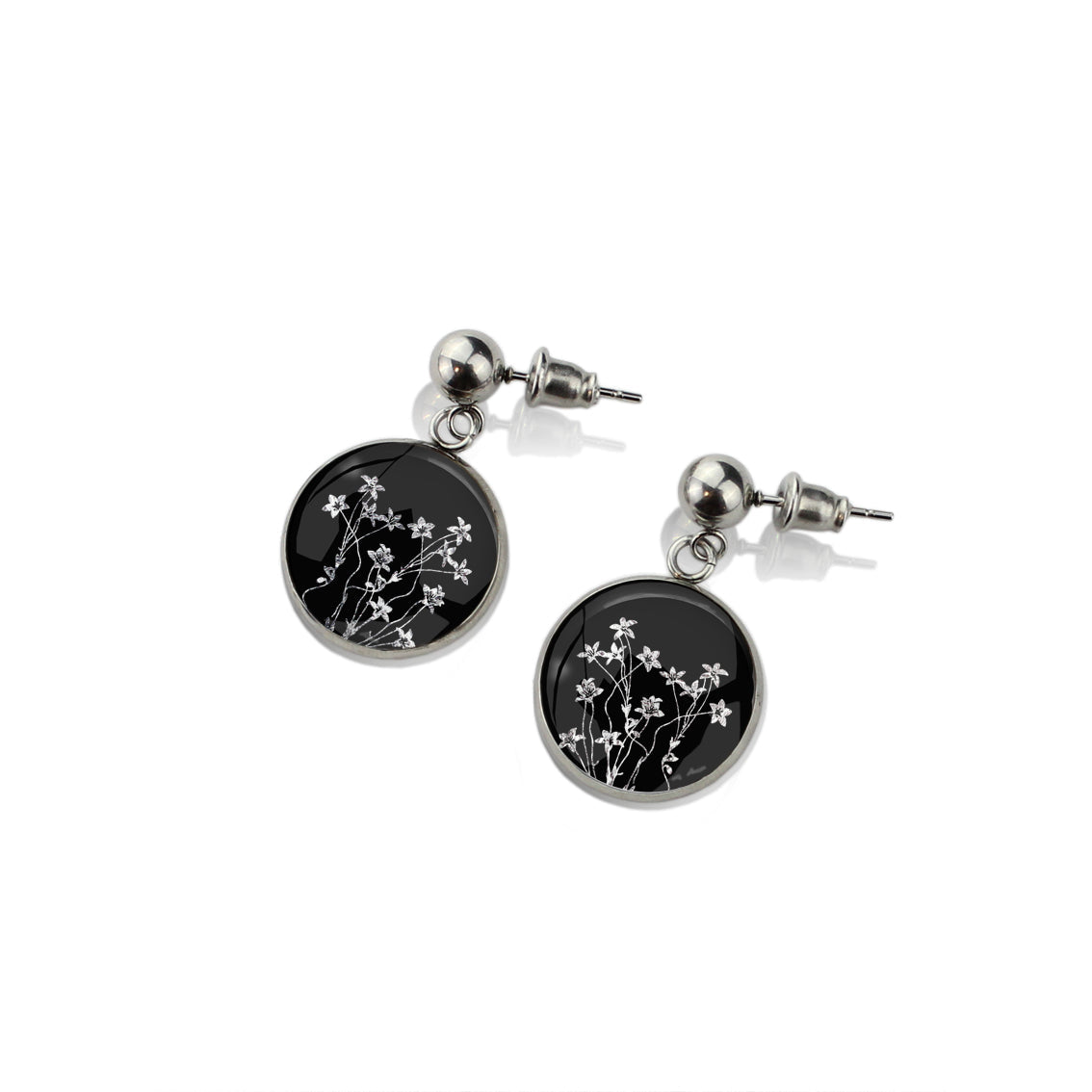 AUSTRALIAN NATIVE FLORA - NATIVE BLUEBELL CIRCLE EARRINGS - D892S - on Satchel