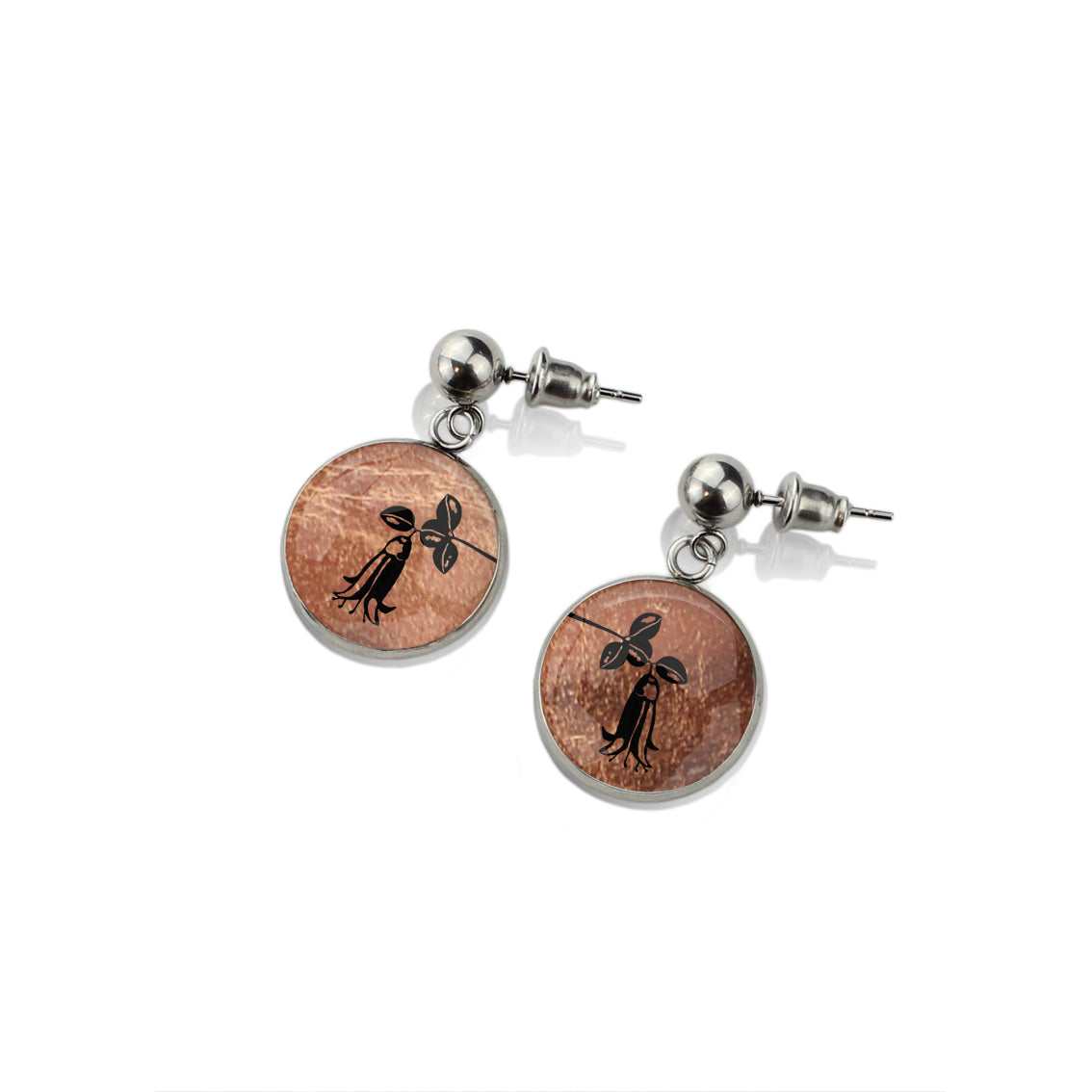 AUSTRALIAN NATIVE FLORA - CANBERRA BELLS TELOPEA CIRCLE EARRINGS - D860S - on Satchel