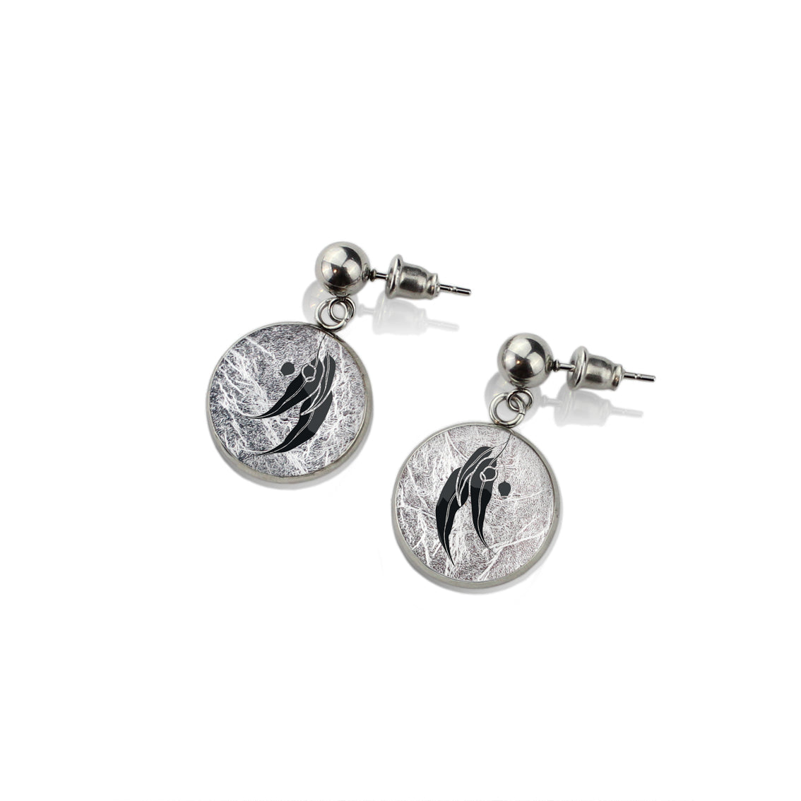 AUSTRALIAN NATIVE FLORA - EUCALYPTUS GUMNUT CIRCLE EARRINGS - D864S - on Satchel
