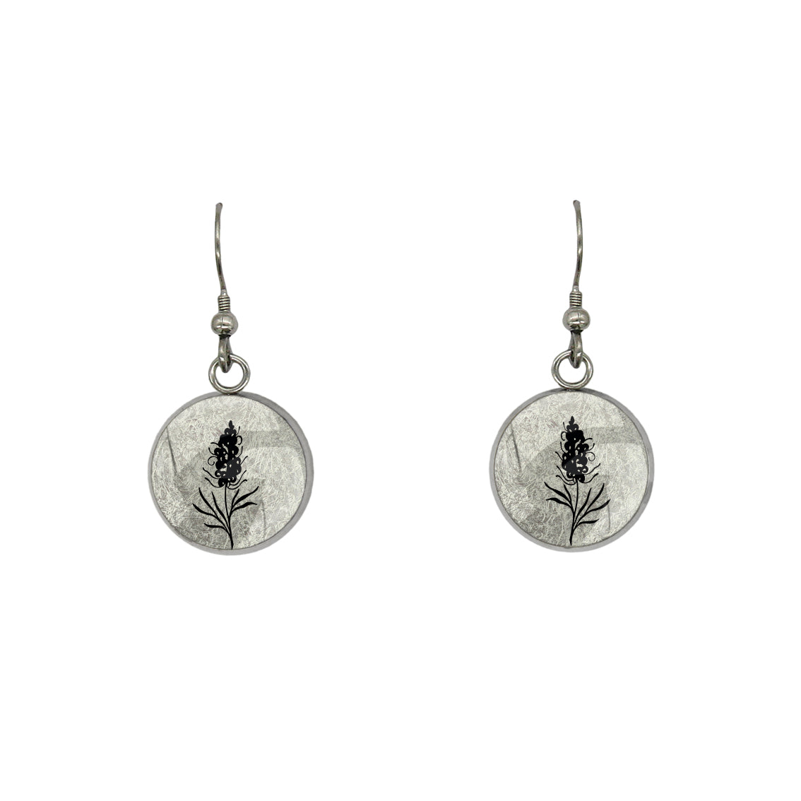 AUSTRALIAN NATIVE FLORA - GREVILLEA SPIDER FLOWER CIRCLE EARRINGS - D876S - on Satchel