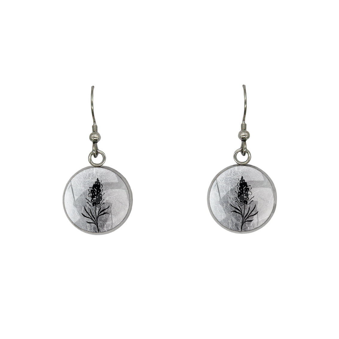 AUSTRALIAN NATIVE FLORA - GREVILLEA SPIDER FLOWER CIRCLE EARRINGS - D876S - on Satchel