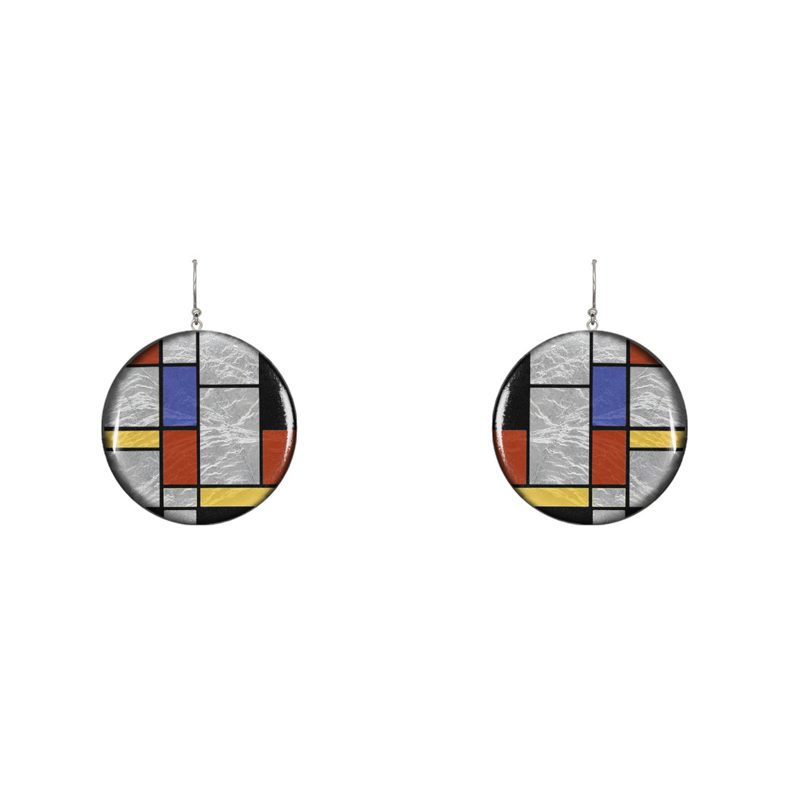 MONDRIAN DISC MEDIUM STATEMENT EARRINGS - ST026