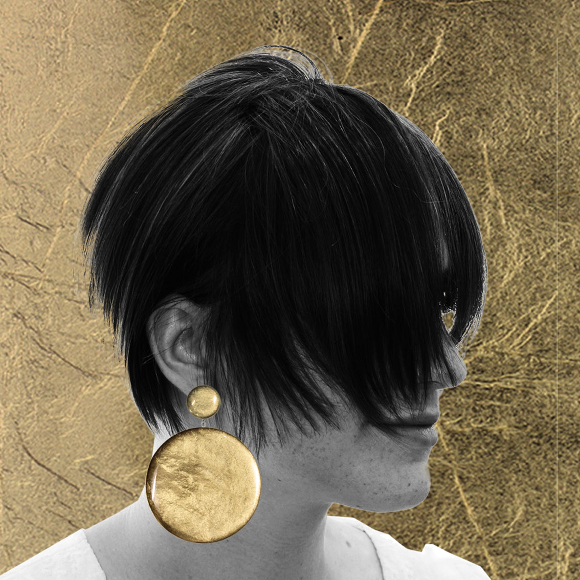 ASTRE DOUBLE DISC LARGE STATEMENT EARRINGS - ST042