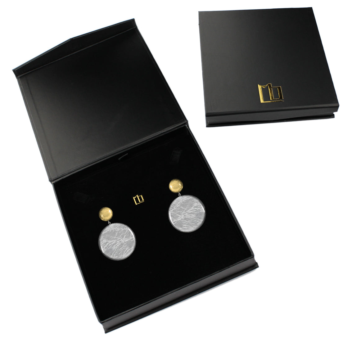 ASTRE DOUBLE DISC MEDIUM STATEMENT EARRINGS - ST039