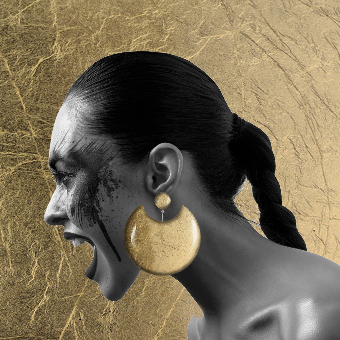 MOON ECLIPSE X LARGE STATEMENT EARRINGS - ST012