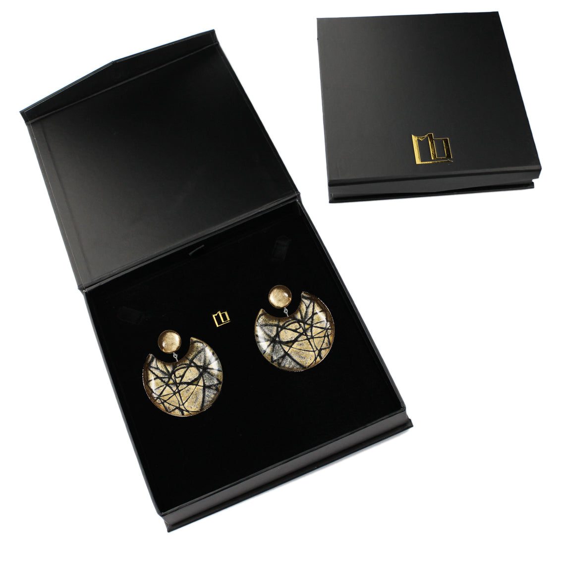 KALEIDOSCOPE MOON ECLIPSE LARGE STATEMENT EARRINGS - ST009