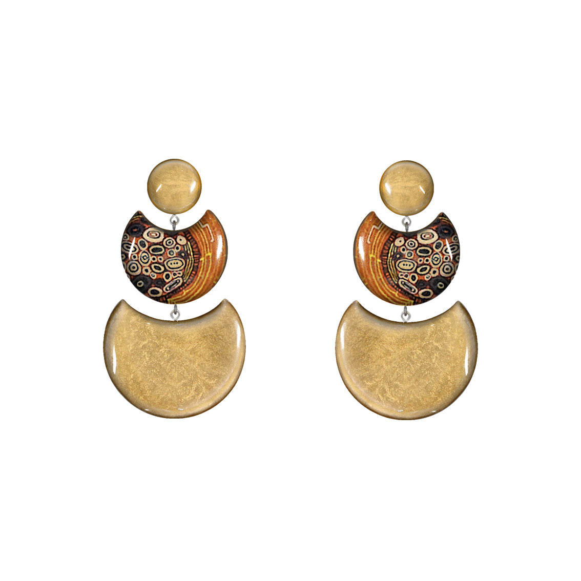 KERRY MOON ECLIPSE 3 LEVELS STATEMENT EARRINGS - ST013