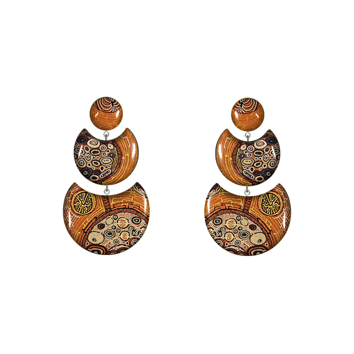 KERRY MOON ECLIPSE 3 LEVELS STATEMENT EARRINGS - ST013