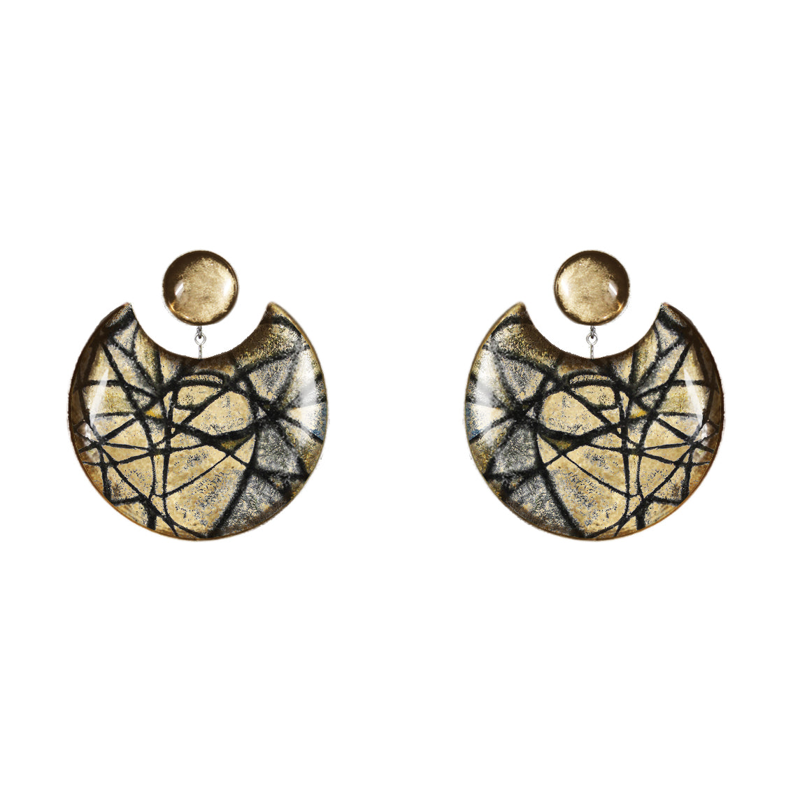 KALEIDOSCOPE MOON ECLIPSE LARGE STATEMENT EARRINGS - ST009