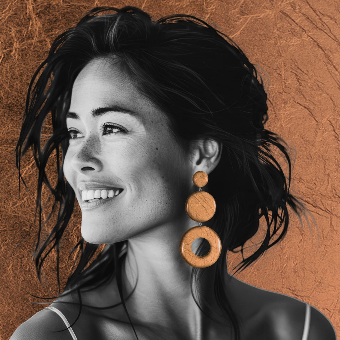 ASTRE TRIPLE OPEN DISC STATEMENT EARRINGS - ST053