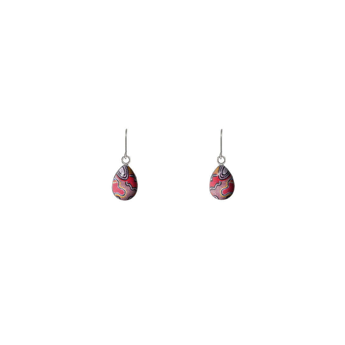 OTTO BUSH TOMATO RED AND BLUE XS DROP EARRINGS - SD384 - in Circle Box