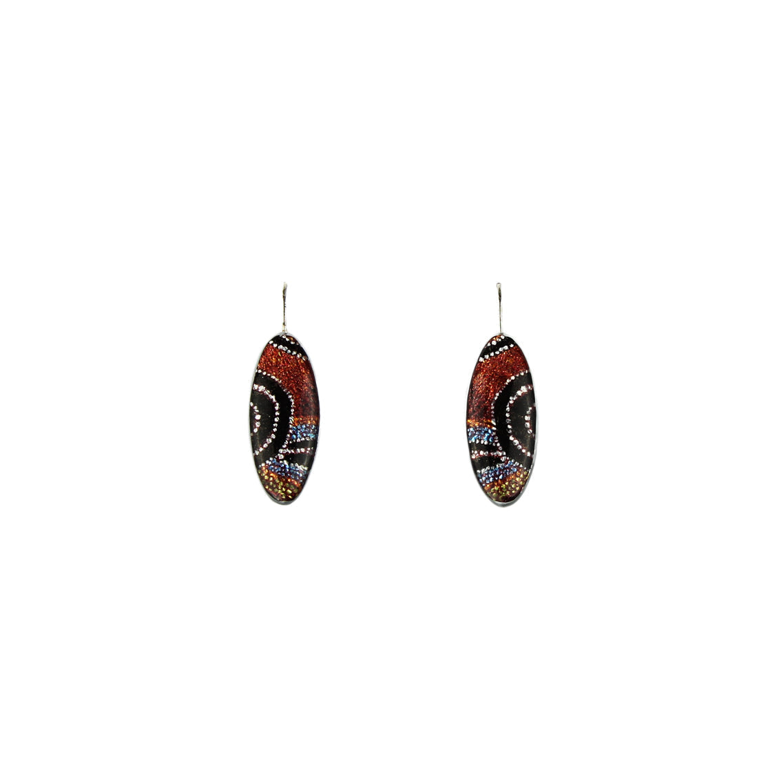 OTTO DANDLE DROP STAR NARROW ORANGE EARRINGS - SD195