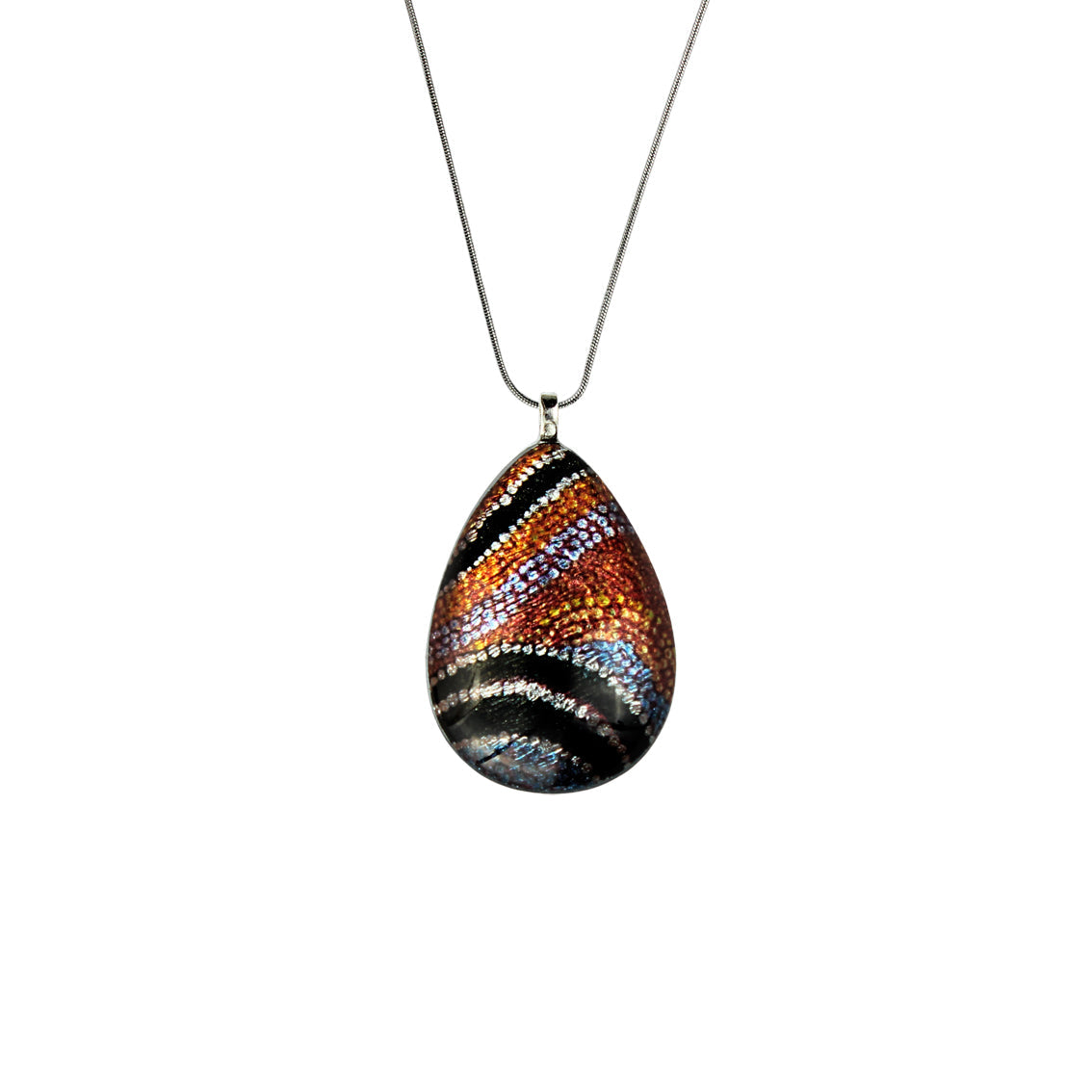 OTTO STAR ORANGE LARGE DROP PENDANT ON A CHAIN NECKLACE - SD203