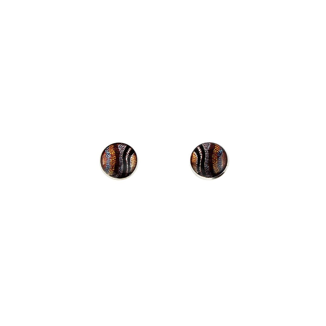 OTTO STAR ORANGE STUD EARRINGS - SD192 - in Circle Box