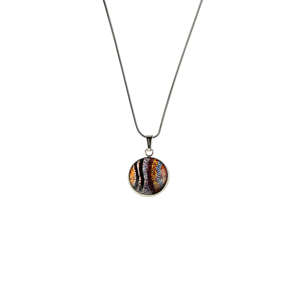 OTTO STAR ORANGE XS CIRCLE PENDANT ON A CHAIN NECKLACE - SD199 - in Circle Box
