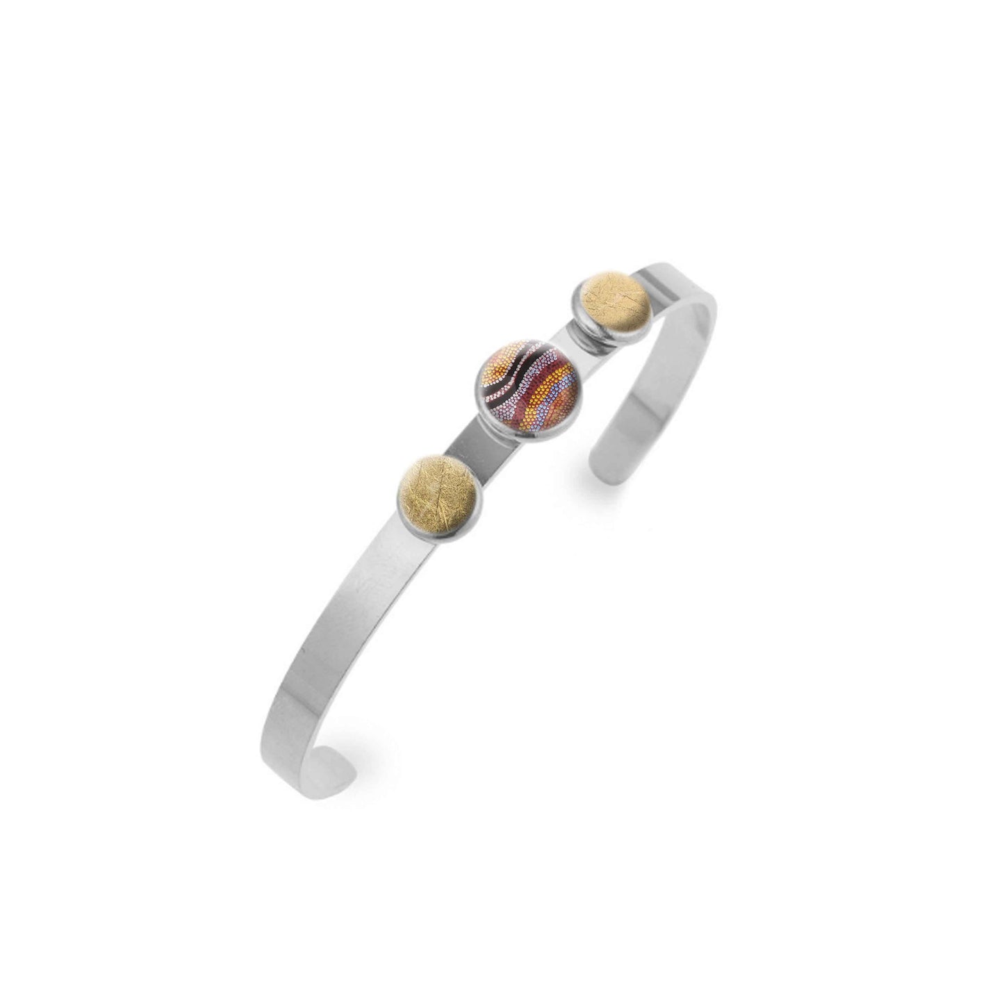 STAR ORANGE ADJUSTABLE OPEN BANGLE - B144