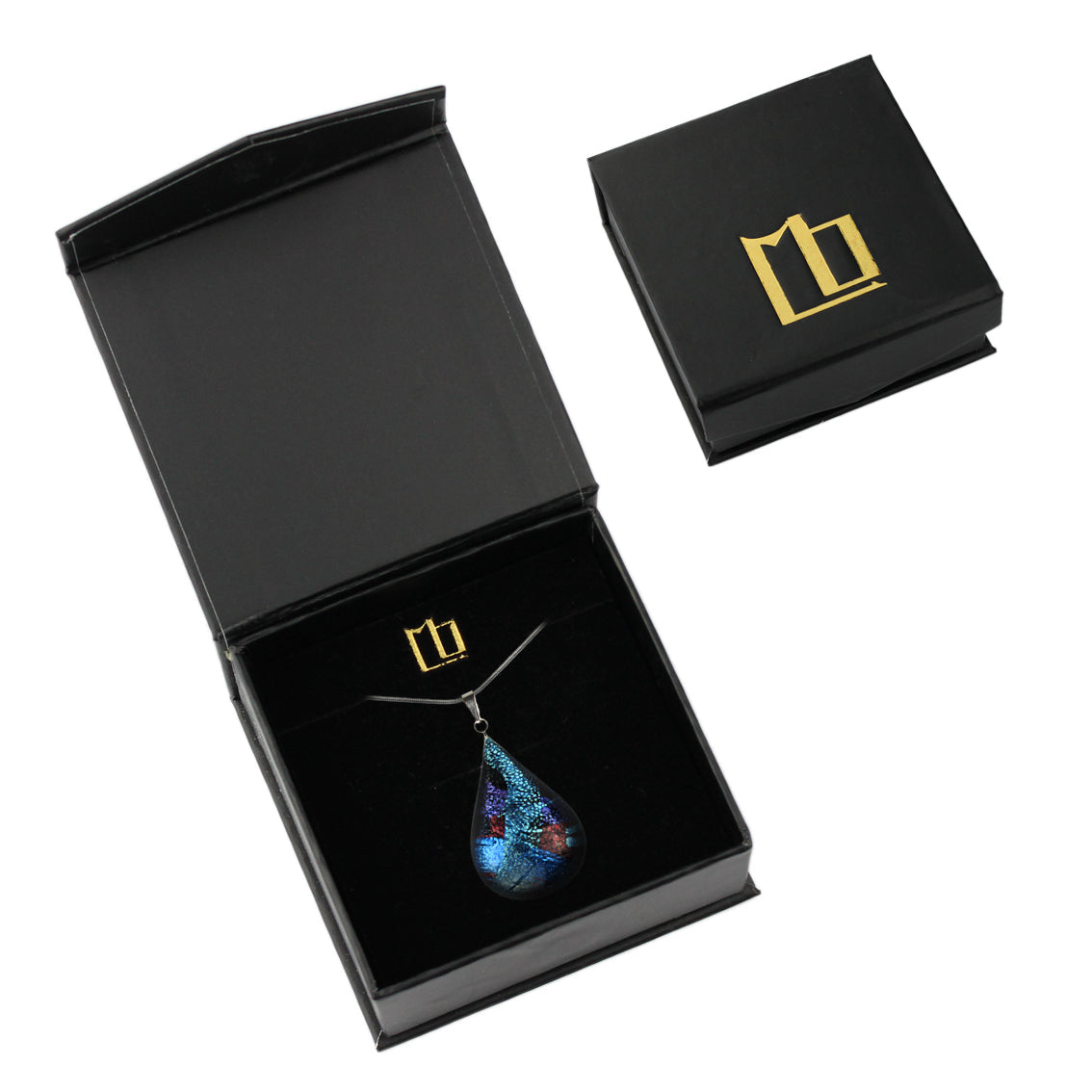 PAULINE EMU DREAMING BLUE DOMED DROP PENDANT ON A CHAIN NECKLACE - SD277