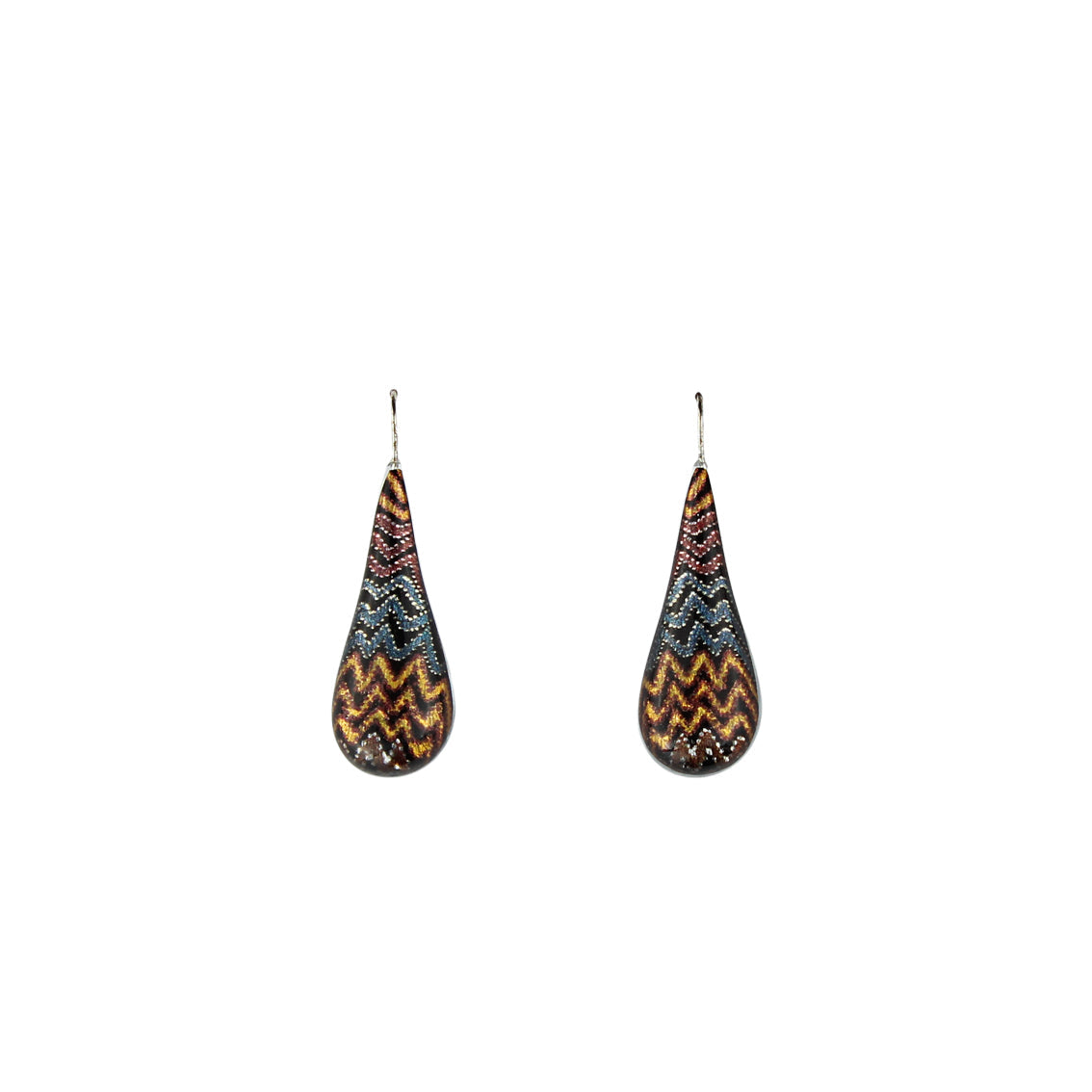 PAULINE GALLAGHER DANDLE DROP DESERT LARGE EARTHY COLORS EARRINGS - SD068