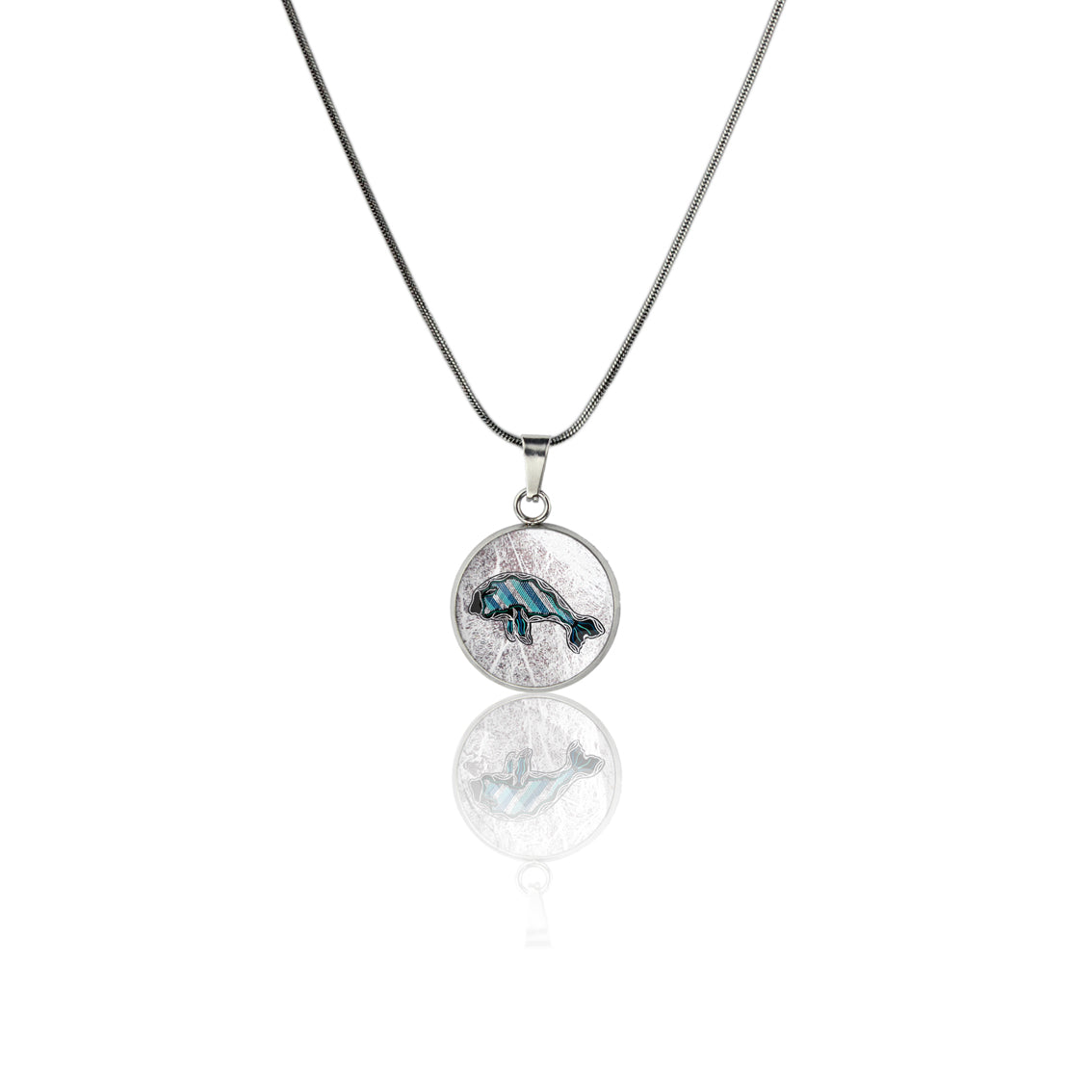 TROY LITTLE DUGONG XS CIRCLE PENDANT ON A CHAIN NECKLACE - SD474S - on Satchel