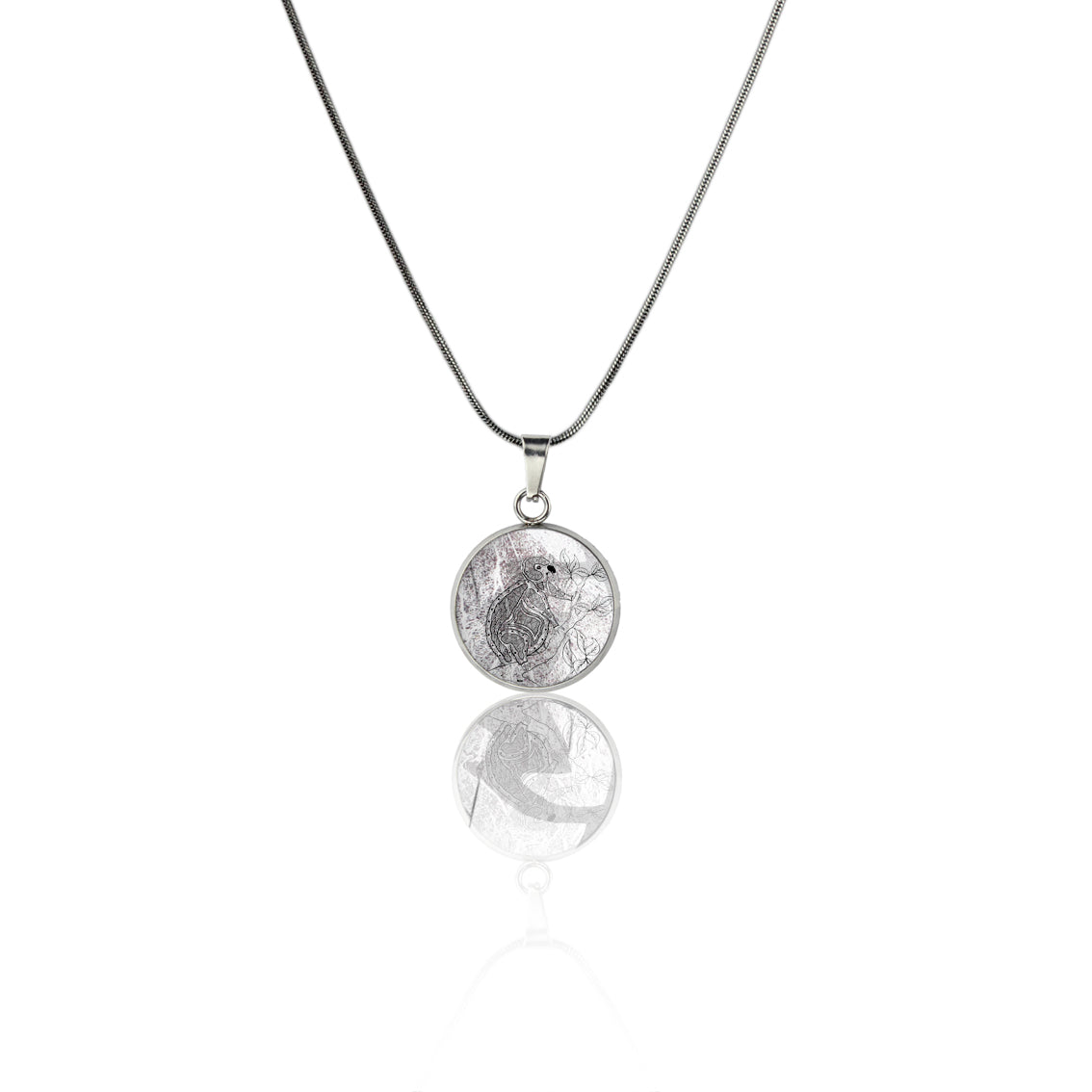 TROY LITTLE KOALA XS CIRCLE PENDANT ON A CHAIN NECKLACE - SD455S - on Satchel