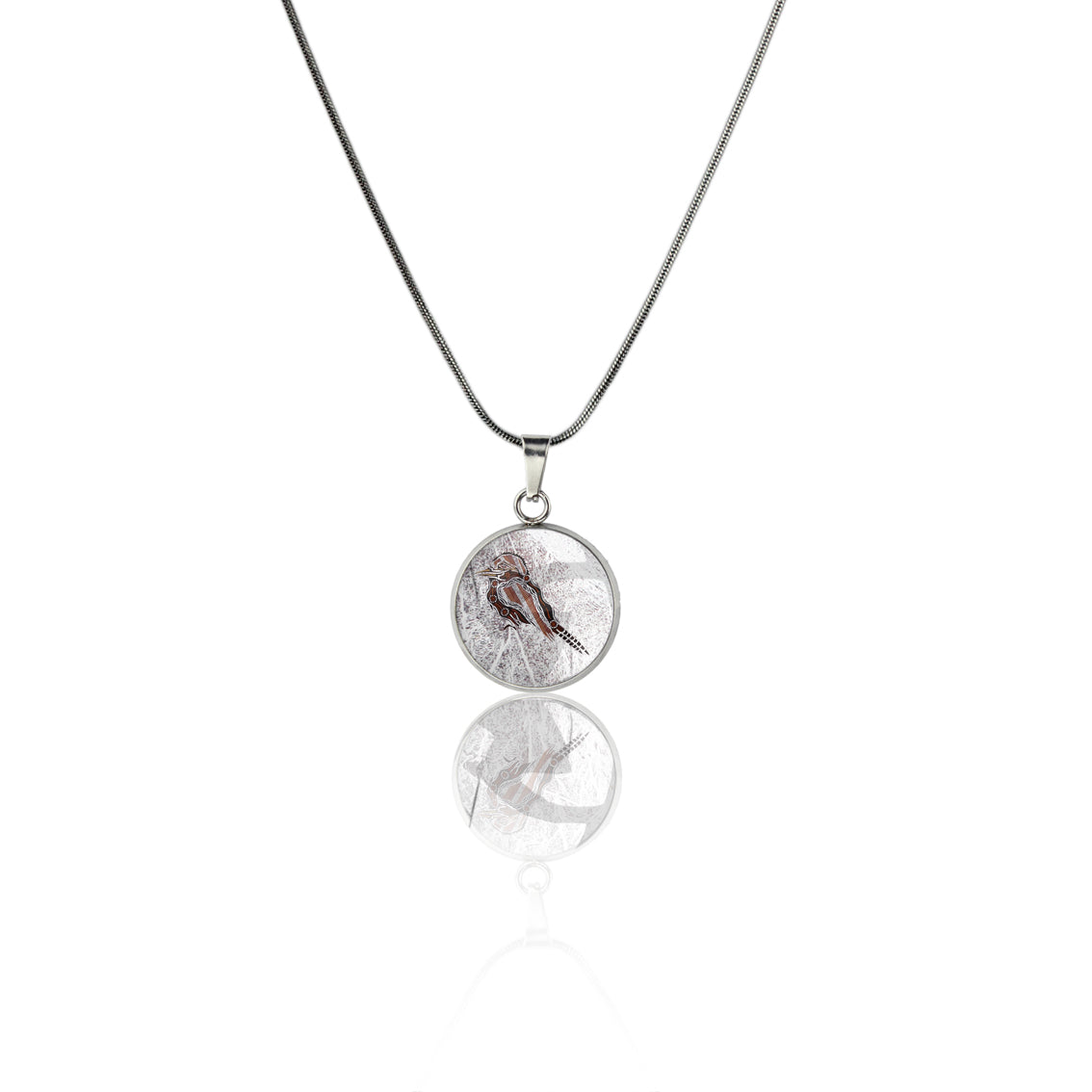 TROY LITTLE KOOKABURRA XS CIRCLE PENDANT ON A CHAIN NECKLACE - SD458S - on Satchel