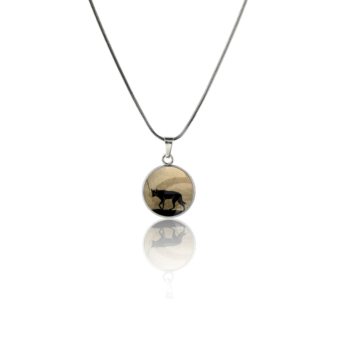 DINGO XS CIRCLE PENDANT ON A CHAIN NECKLACE - MFY209S - on Satchel