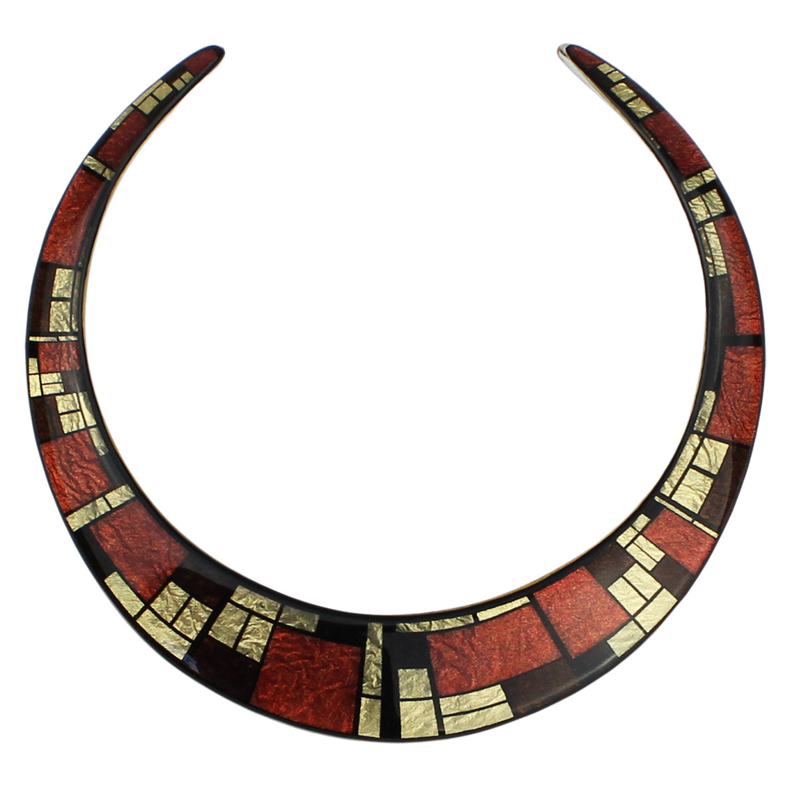 PERSPECTIVE MONDRIAN POP ART ABSTRACT ADJUSTABLE FITTED NECKLACE - D055
