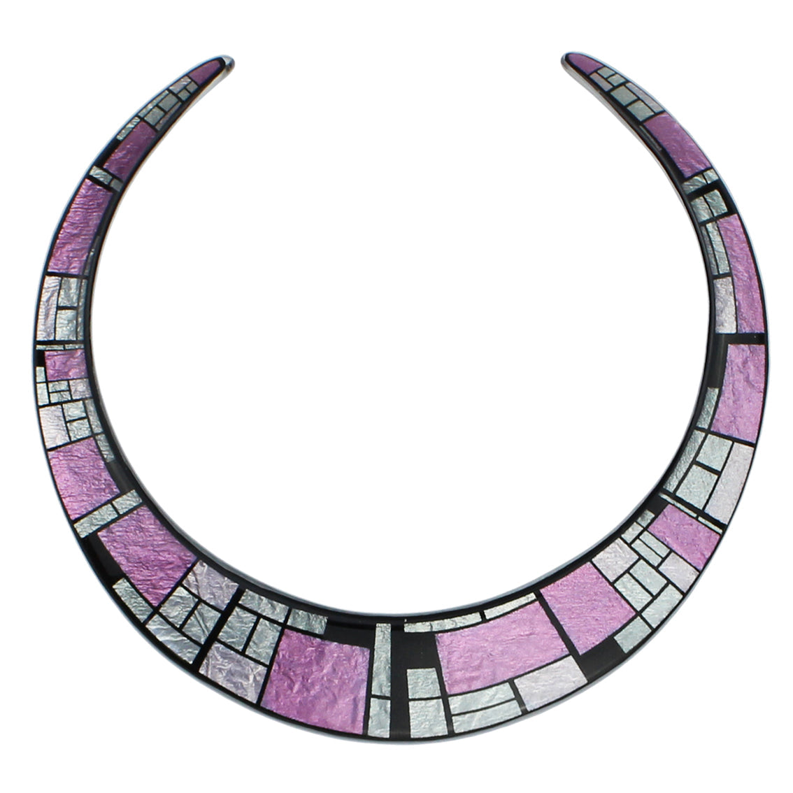 PERSPECTIVE MONDRIAN POP ART ABSTRACT ADJUSTABLE FITTED NECKLACE - D055