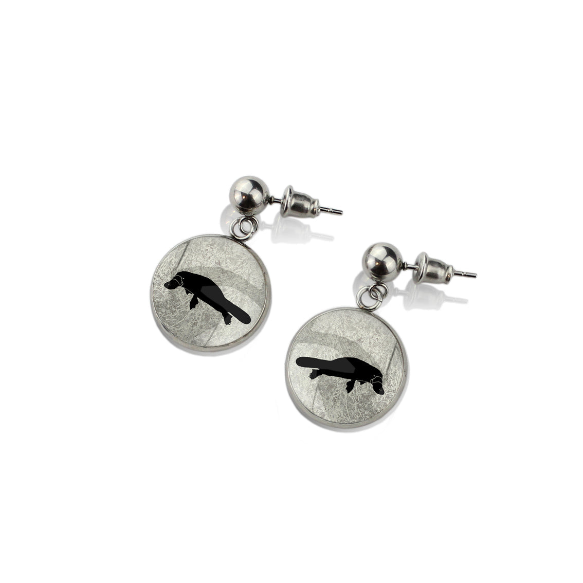 PLATYPUS DANGLE DROP CIRCLE EARRINGS - MFY182 - in Circle Box