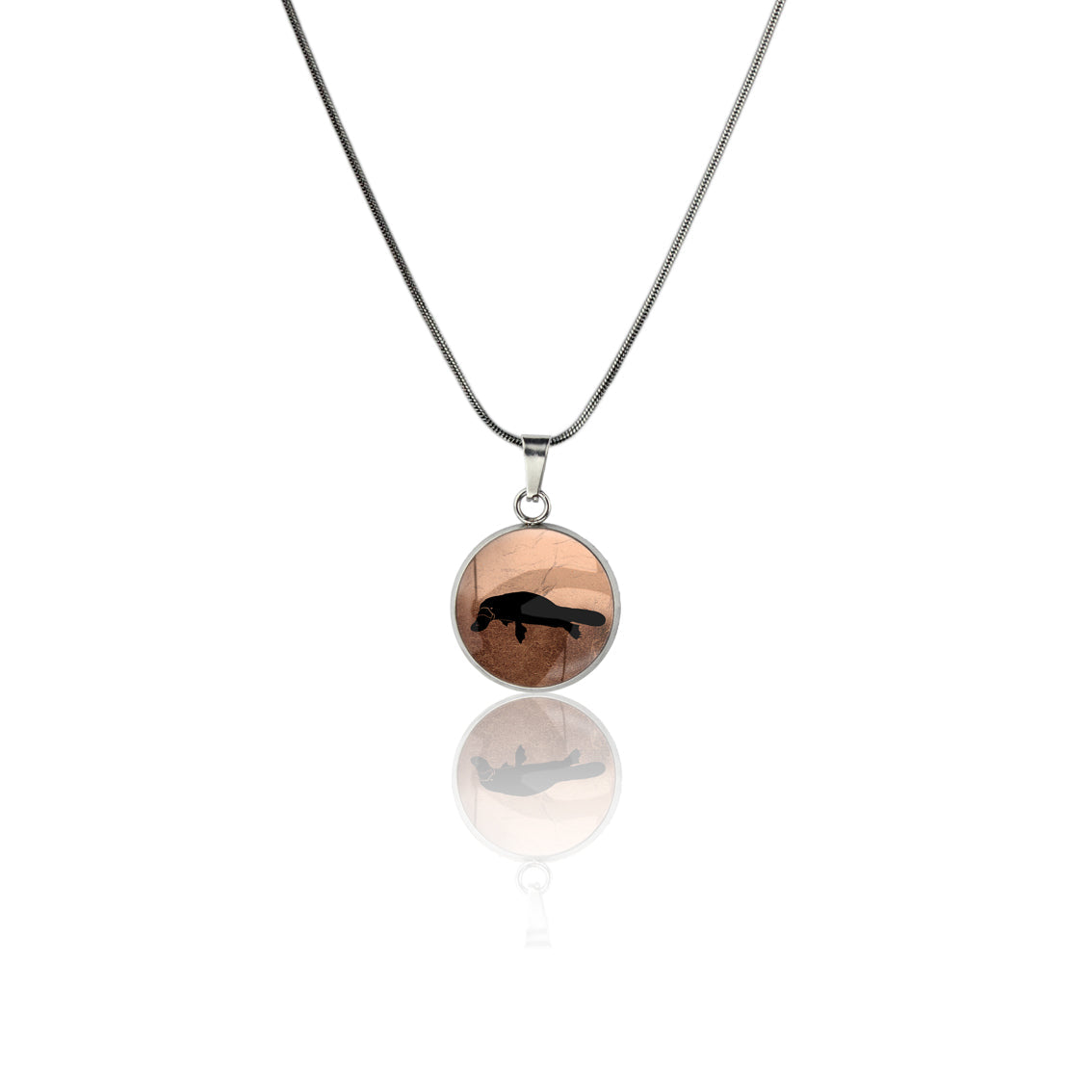 PLATYPUS XS CIRCLE PENDANT ON A CHAIN NECKLACE - MFY183 - in Circle Box