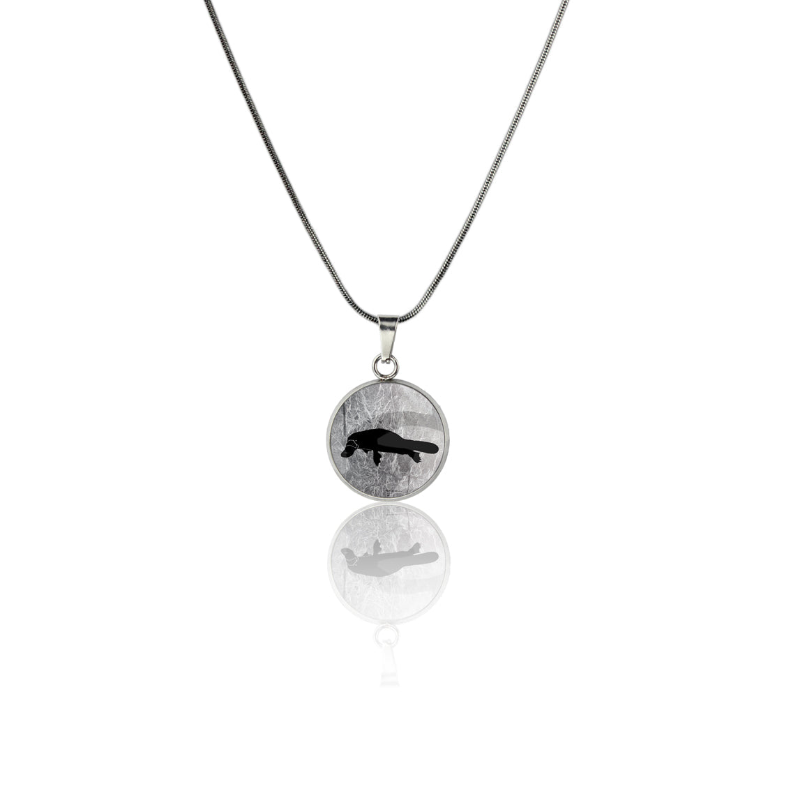 PLATYPUS XS CIRCLE PENDANT ON A CHAIN NECKLACE - MFY183 - in Circle Box