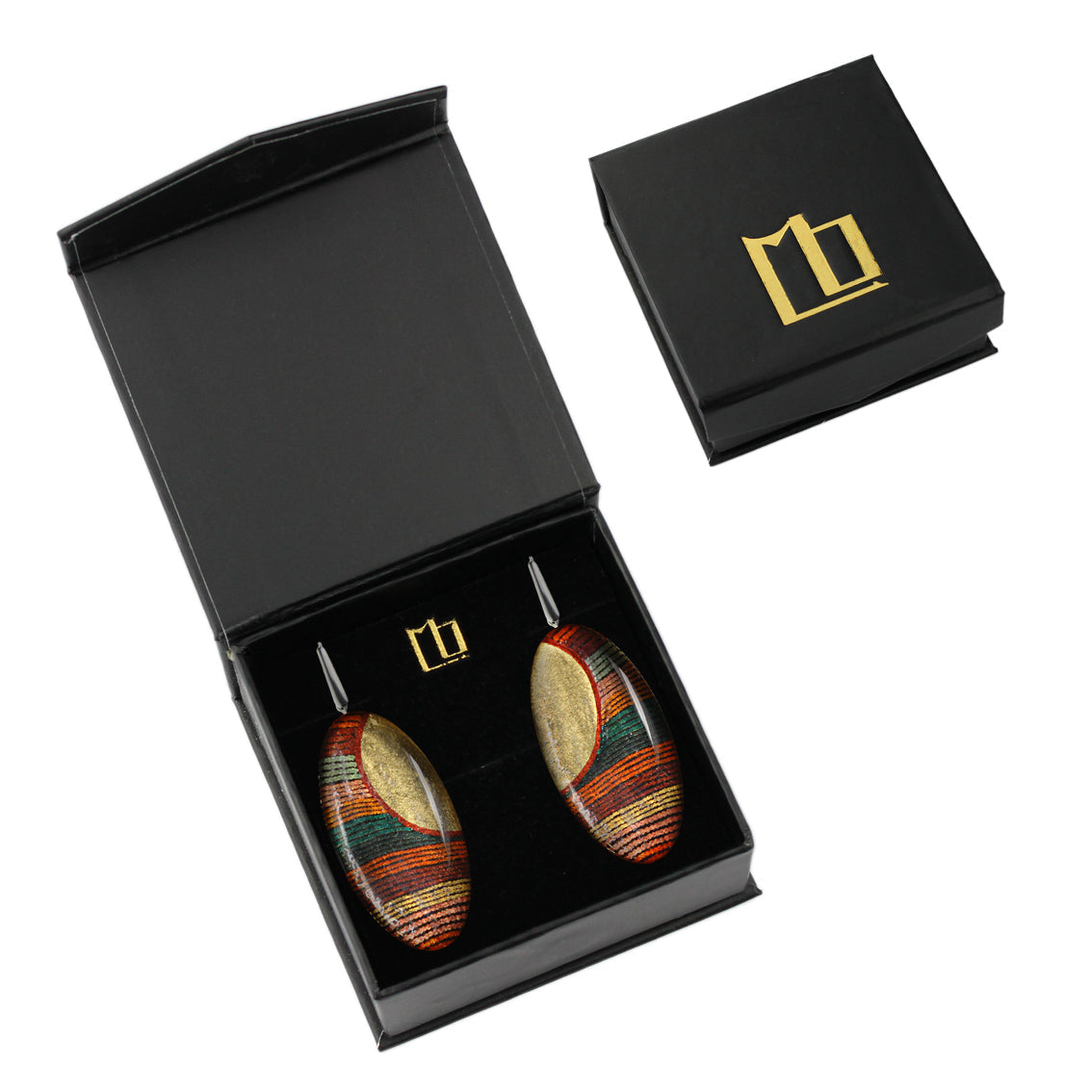 DANDLE DROP SELINA STATEMENT XXL ORANGE OVAL EARRINGS - SD025