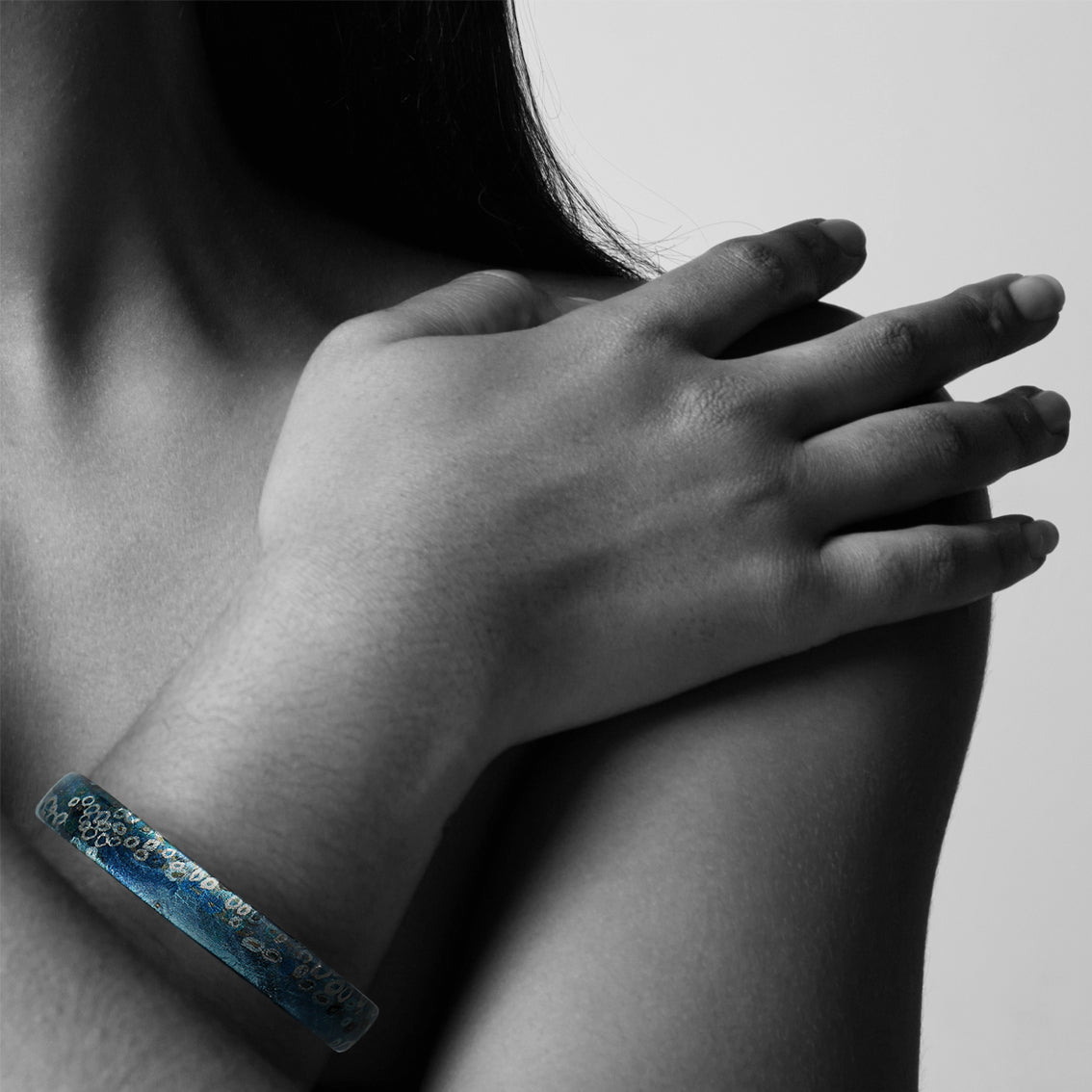 BRUSH BLUE ADJUSTABLE MINI BRACELET - SD166
