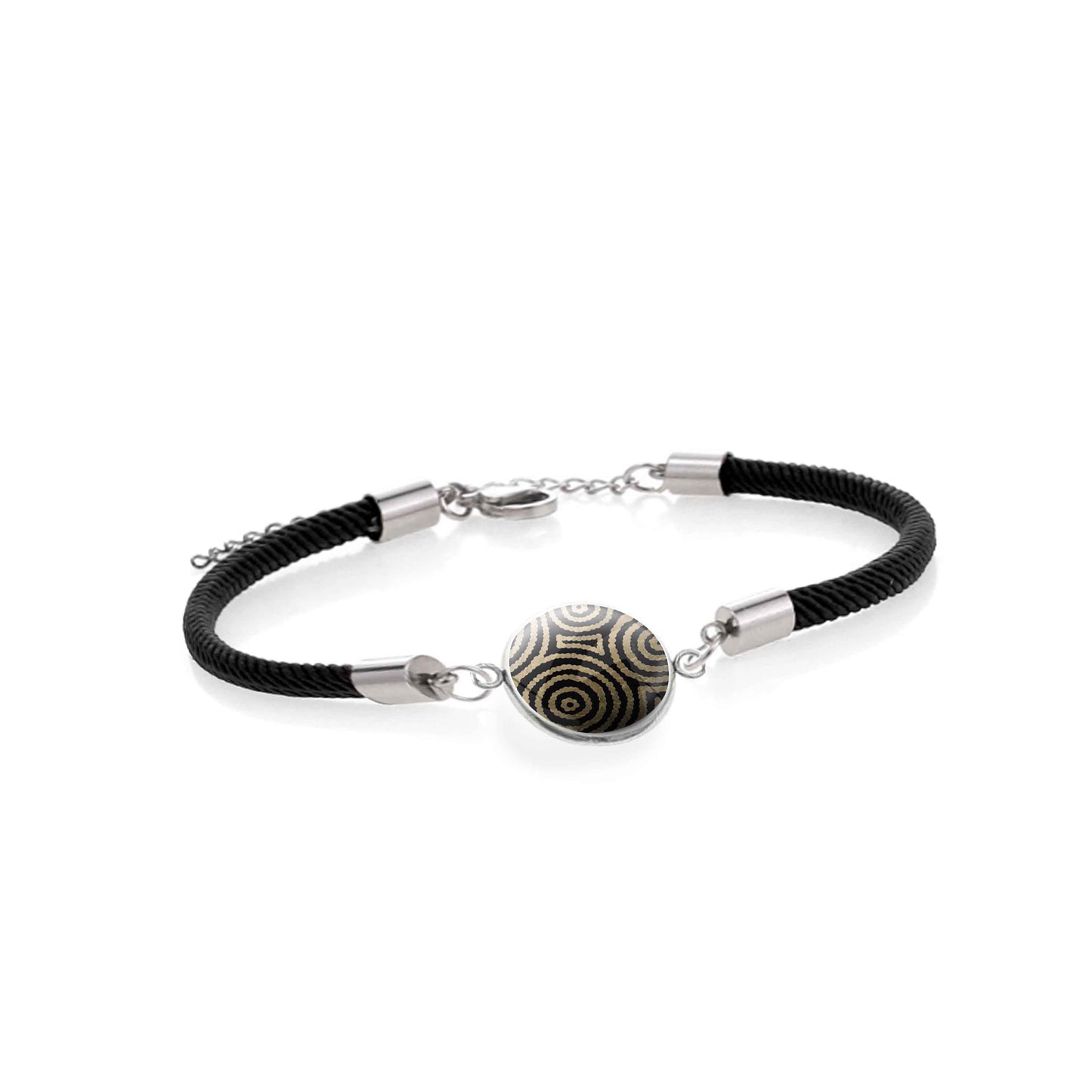 SARAH GOLD AND BLACK CORD BRACELET - B116