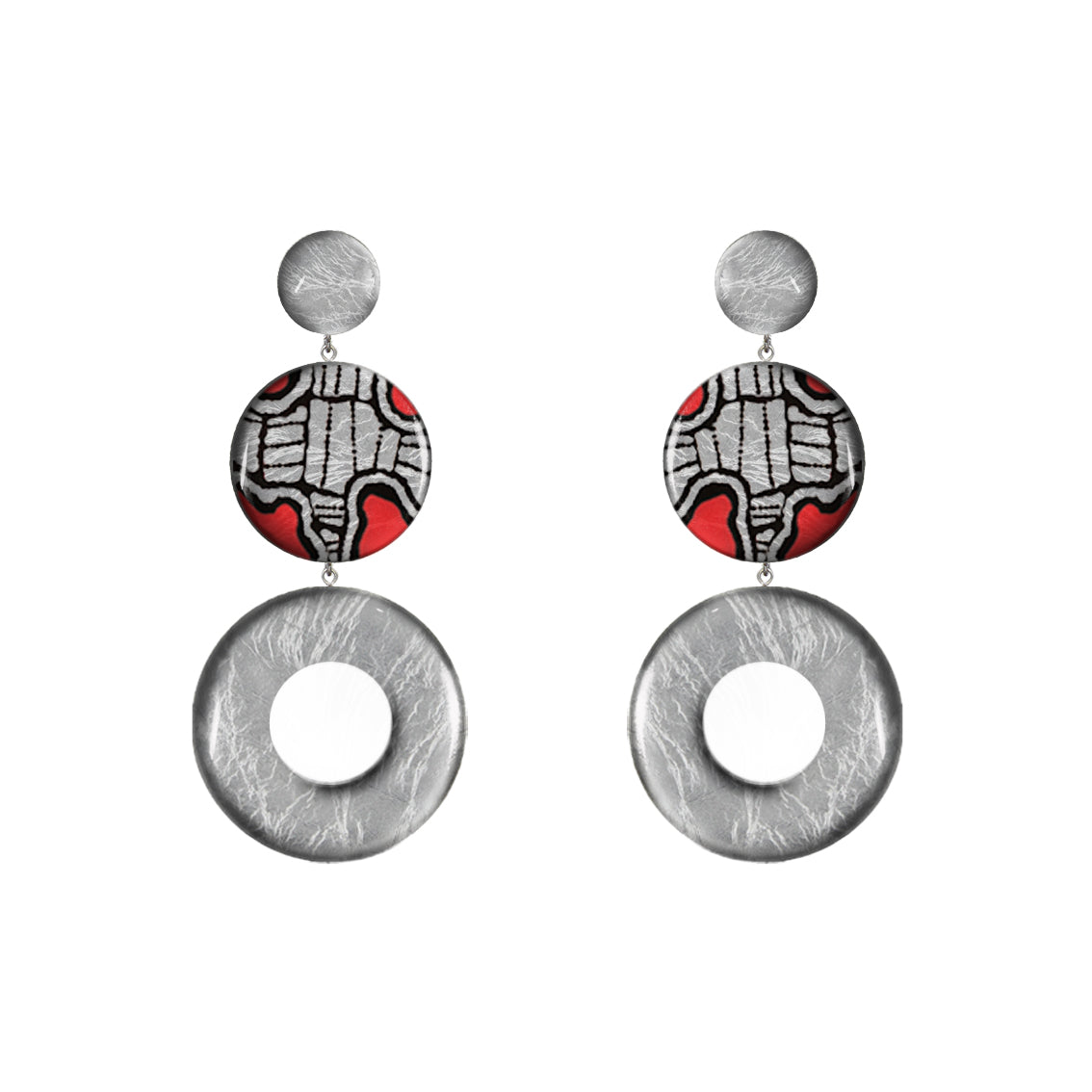 AMELIA TRIPLE OPEN DISC STATEMENT EARRINGS - ST051
