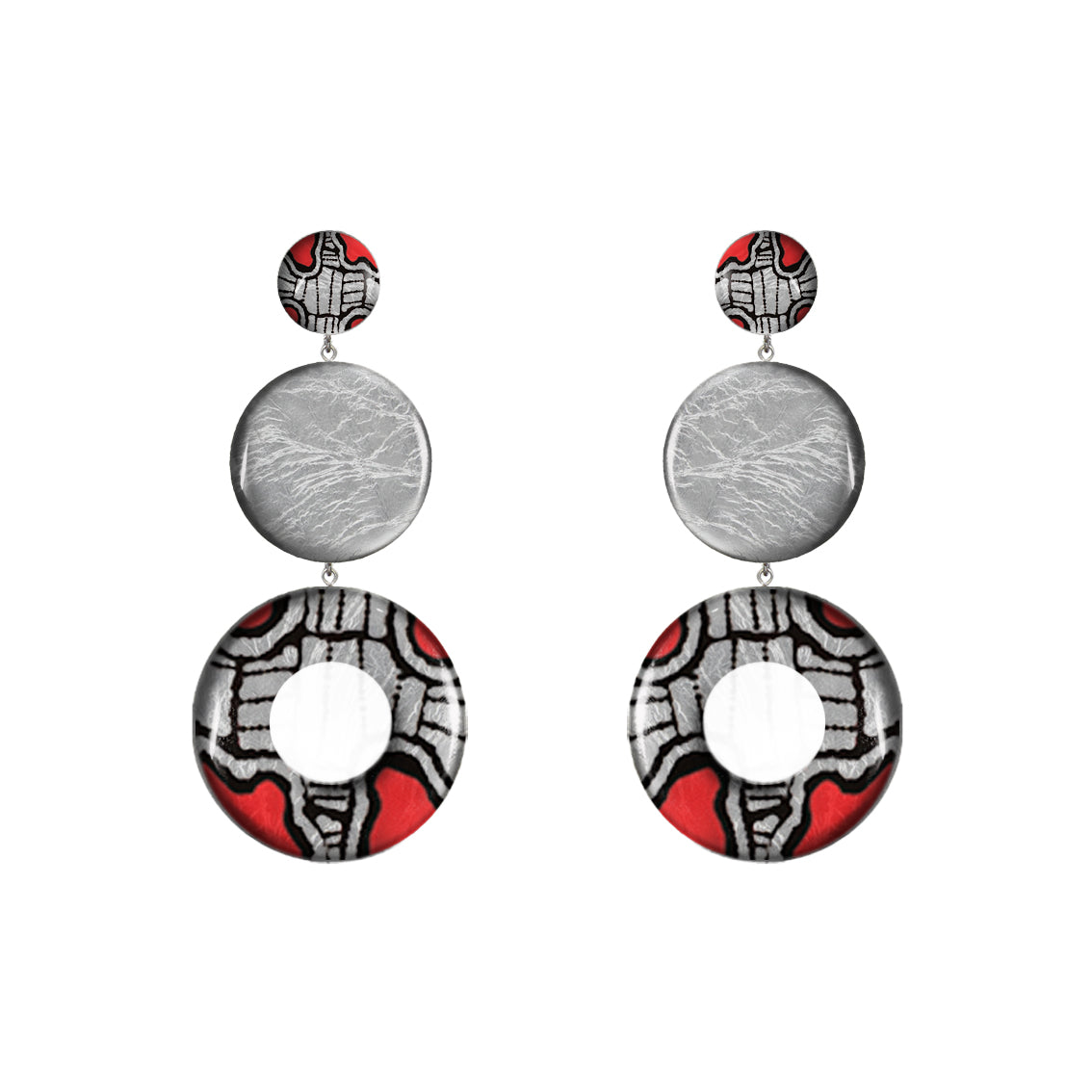 AMELIA TRIPLE OPEN DISC STATEMENT EARRINGS - ST051