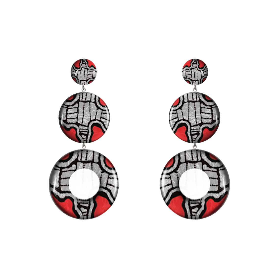 AMELIA TRIPLE OPEN DISC STATEMENT EARRINGS - ST051