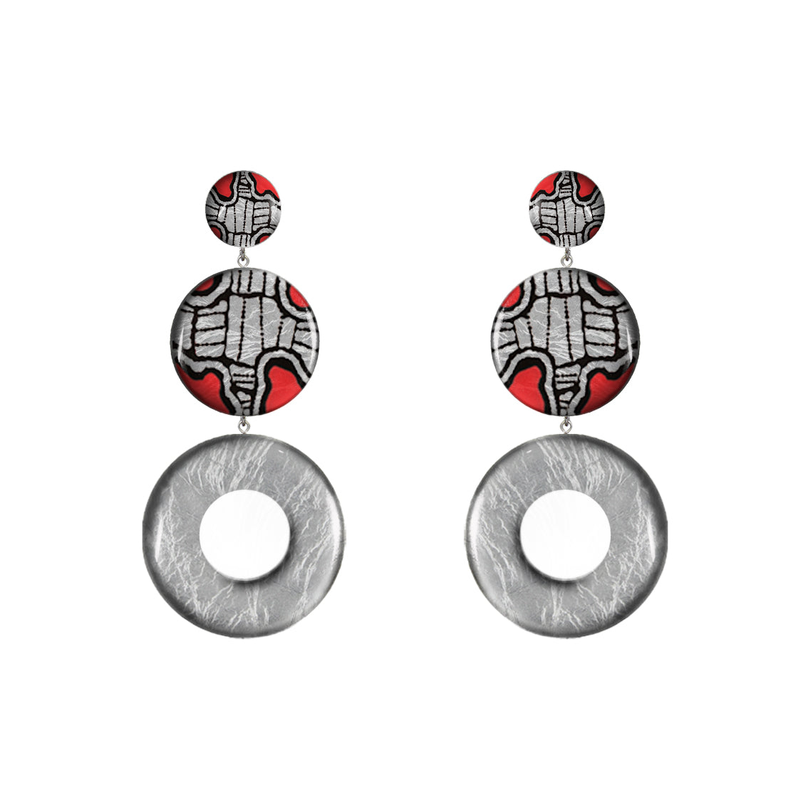 AMELIA TRIPLE OPEN DISC STATEMENT EARRINGS - ST051