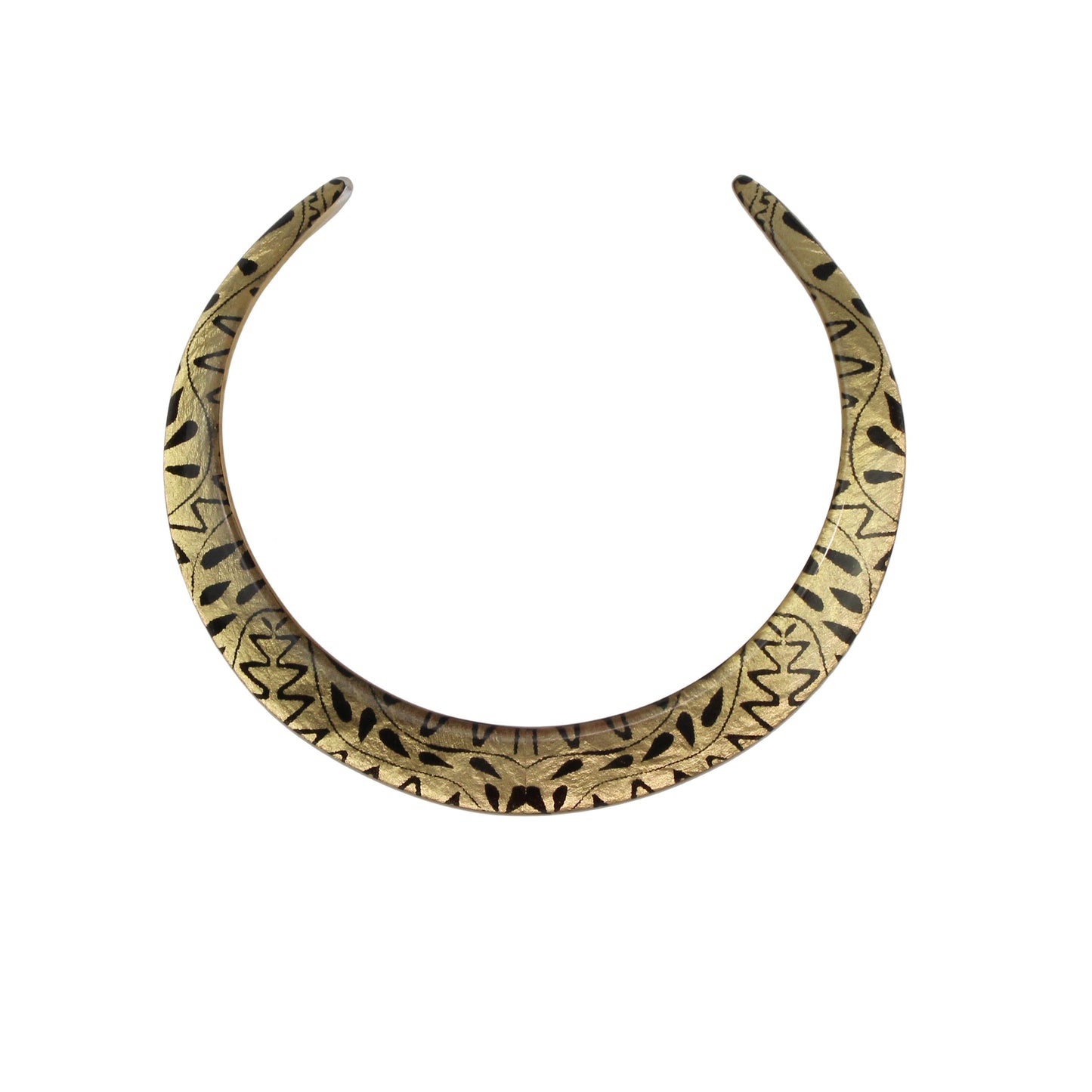 URSULA BLACK AND GOLD ADJUSTABLE FITTED NECKLACE - D560