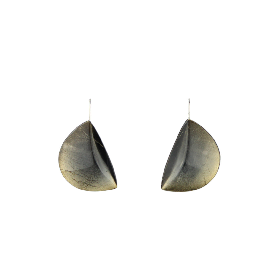 VIRGULE DANGLE HALF MOON SHAPE LARGE EARRINGS - F035