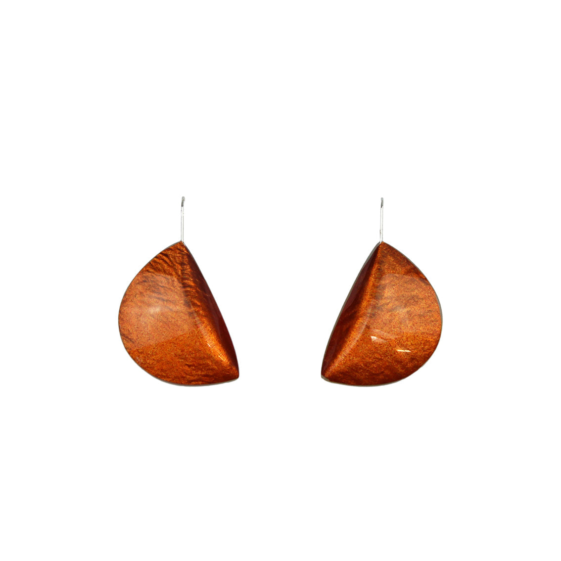 VIRGULE DANGLE HALF MOON SHAPE LARGE EARRINGS - F035
