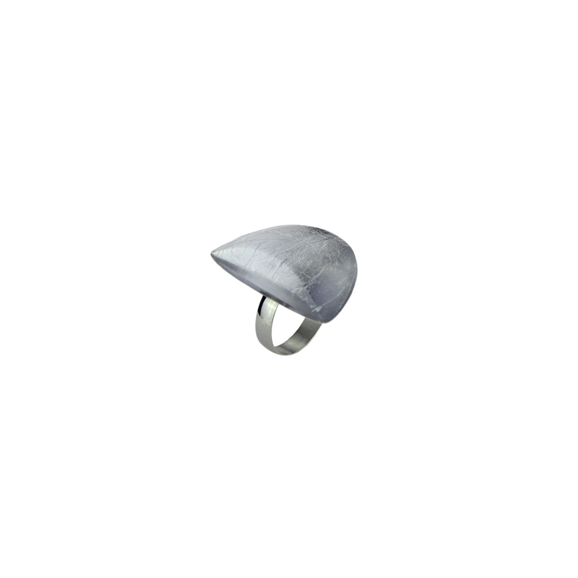 VIRGULE HALF MOON SHAPE LARGE ADJUSTABLE RING - F023