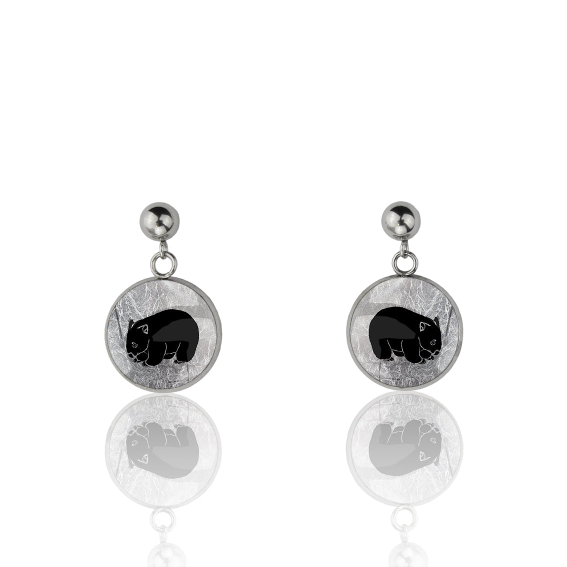 WOMBAT DANGLE DROP CIRCLE EARRINGS - MFY247 - in Circle Box